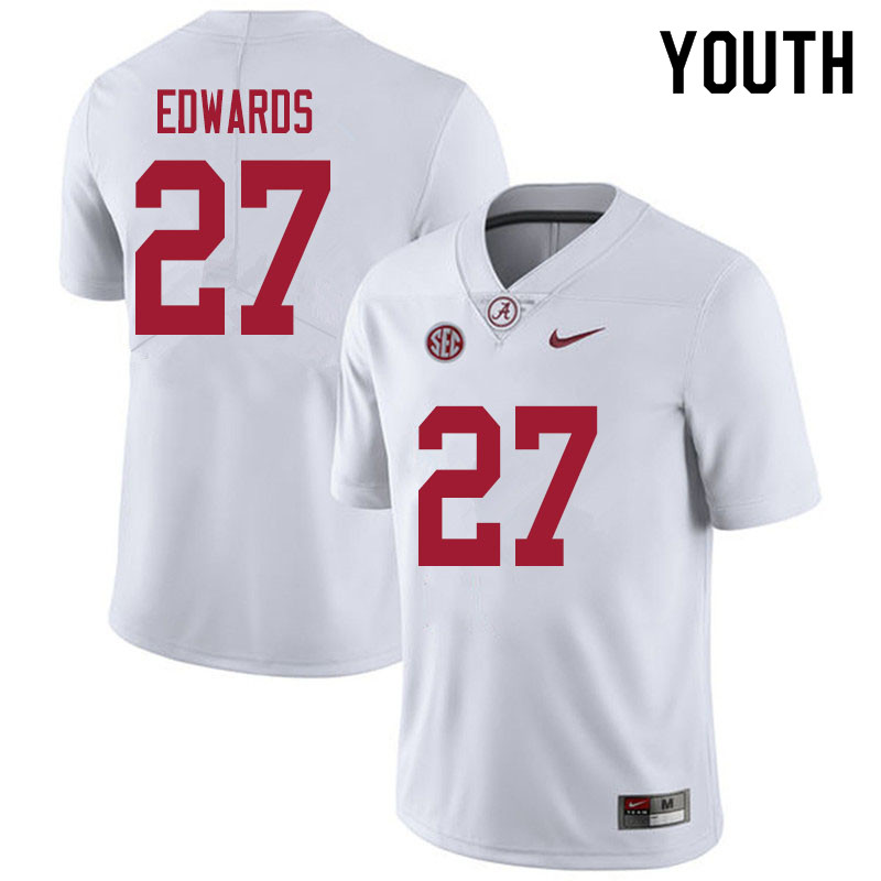 Youth #27 Kyle Edwards Alabama White Tide College Football Jerseys Sale-White